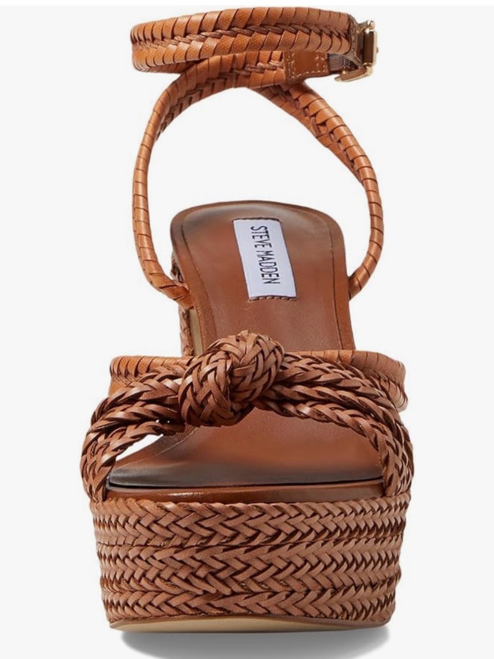 Steve Madden Ibiza Cognac Braided Platform Sandals- NEW - Picture 3 of 5